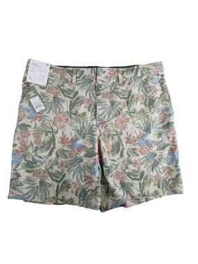 Goodfellow & Co Hybrid Swim Shorts Trunks Mens W42 Green Floral 9" Target NWT
